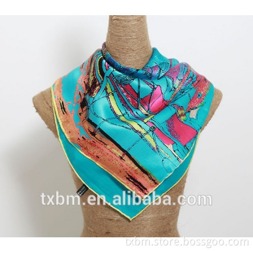Fashion elegant 14 momme 100% silk scarf square 90*90cm